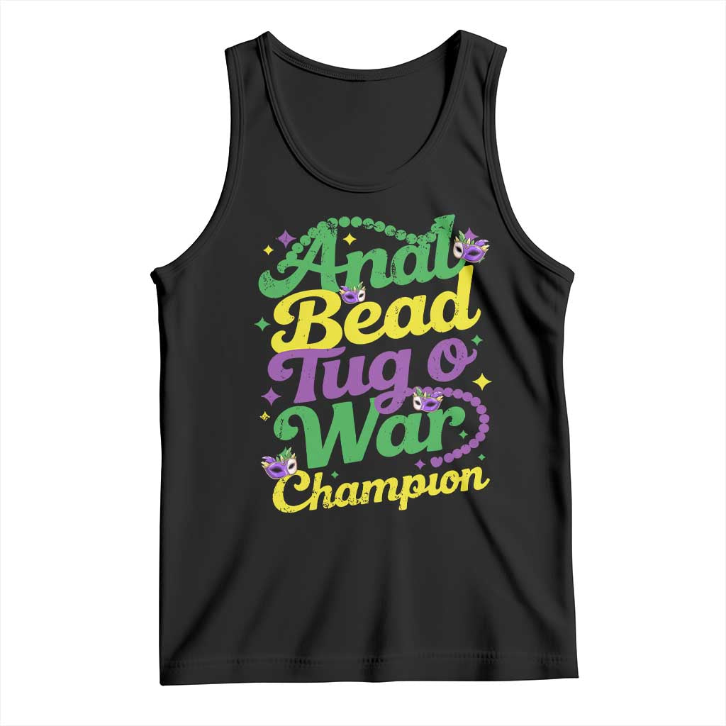 Funny Anal Bead Tug O War Mardi Gras Tank Top Fat Tuesday Carnival Adult Humor