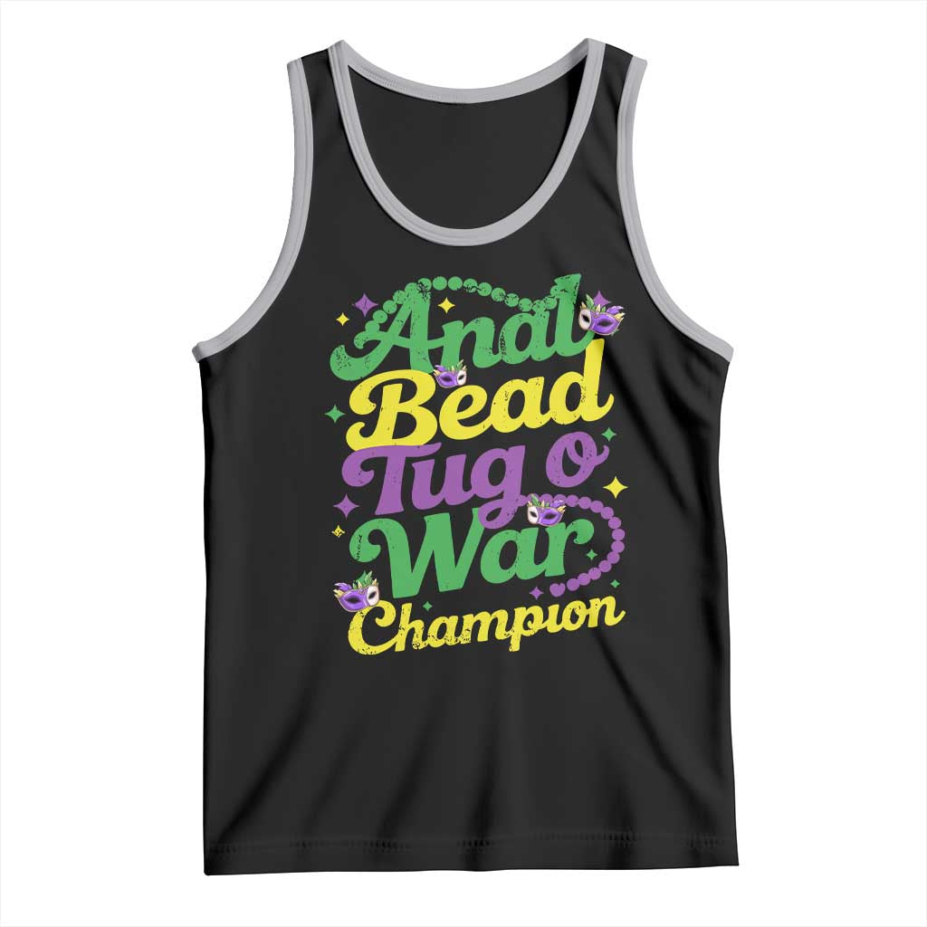 Funny Anal Bead Tug O War Mardi Gras Tank Top Fat Tuesday Carnival Adult Humor