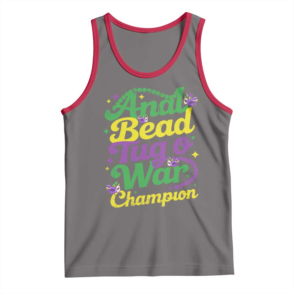 Funny Anal Bead Tug O War Mardi Gras Tank Top Fat Tuesday Carnival Adult Humor