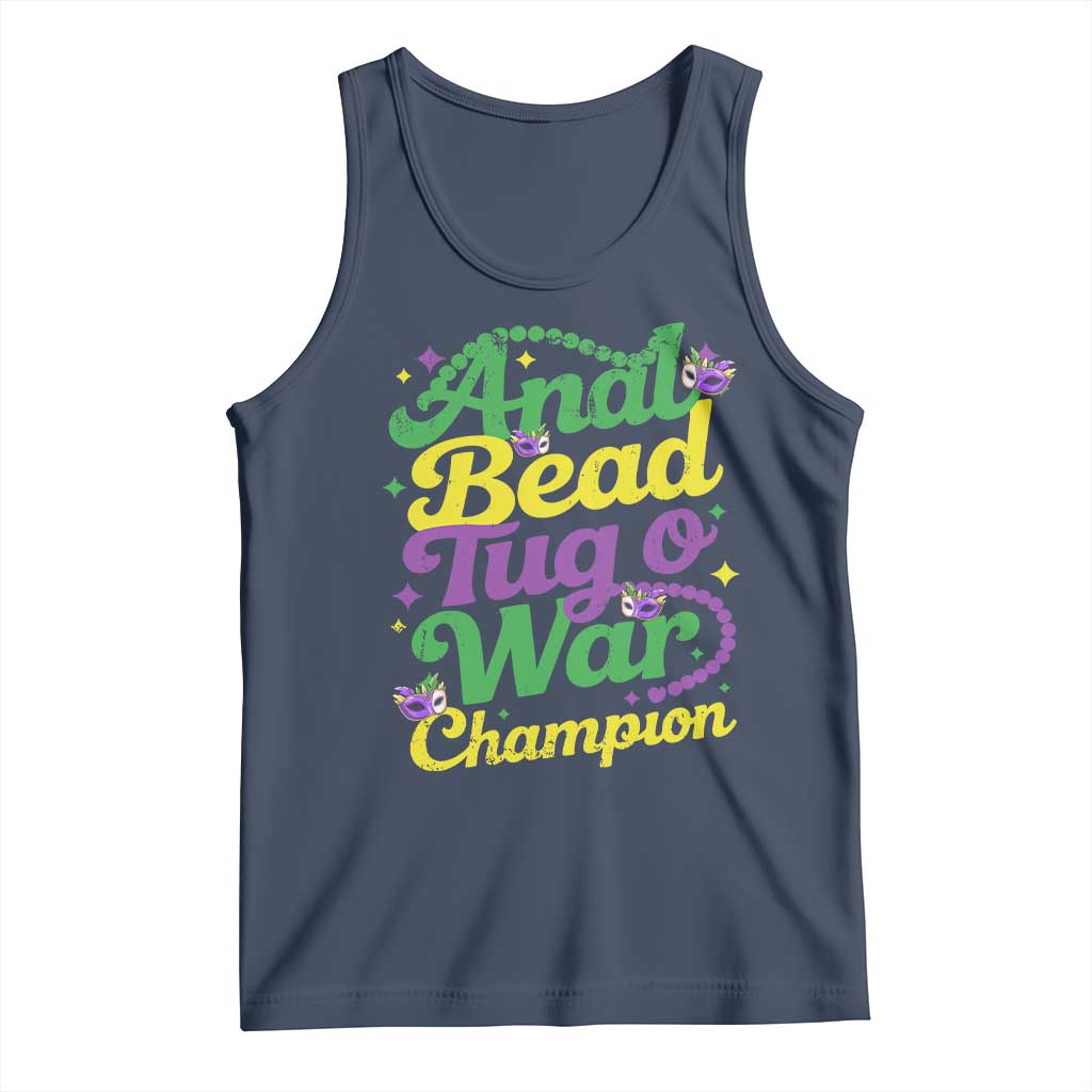 Funny Anal Bead Tug O War Mardi Gras Tank Top Fat Tuesday Carnival Adult Humor