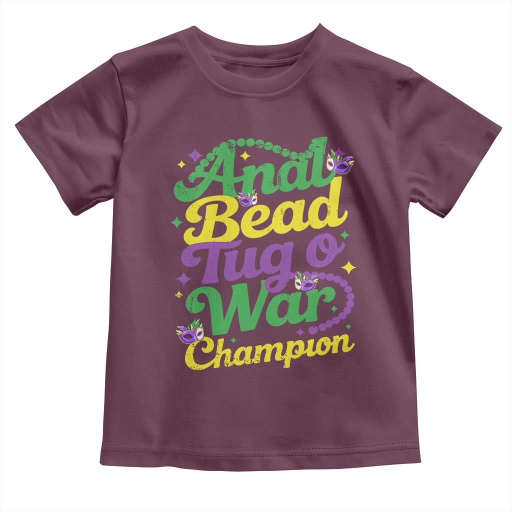 Funny Anal Bead Tug O War Mardi Gras Toddler T Shirt Fat Tuesday Carnival Adult Humor