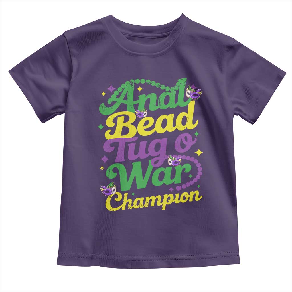 Funny Anal Bead Tug O War Mardi Gras Toddler T Shirt Fat Tuesday Carnival Adult Humor