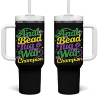 Funny Anal Bead Tug O War Mardi Gras Tumbler With Handle Fat Tuesday Carnival Adult Humor