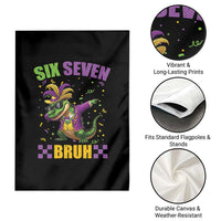 Funny 67 Mardi Gras Alligator Garden Flag Six Seven Bruh Mardigator Dabbing Crocodile