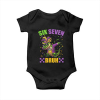 Funny 67 Mardi Gras Alligator Baby Onesie Six Seven Bruh Mardigator Dabbing Crocodile