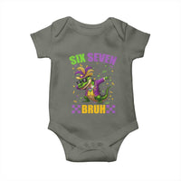 Funny 67 Mardi Gras Alligator Baby Onesie Six Seven Bruh Mardigator Dabbing Crocodile