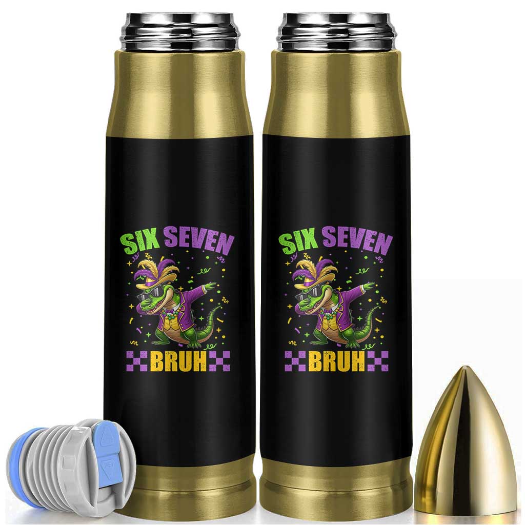 Funny 67 Mardi Gras Alligator Bullet Tumbler Six Seven Bruh Mardigator Dabbing Crocodile