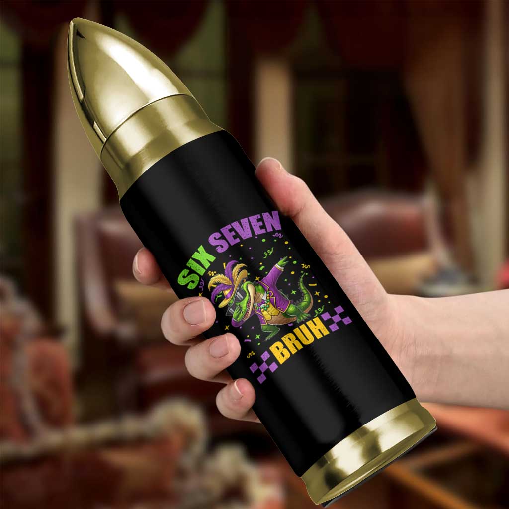 Funny 67 Mardi Gras Alligator Bullet Tumbler Six Seven Bruh Mardigator Dabbing Crocodile