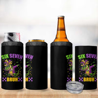 Funny 67 Mardi Gras Alligator 4 in 1 Can Cooler Tumbler Six Seven Bruh Mardigator Dabbing Crocodile
