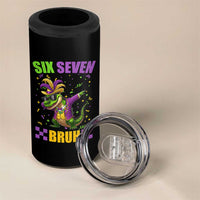 Funny 67 Mardi Gras Alligator 4 in 1 Can Cooler Tumbler Six Seven Bruh Mardigator Dabbing Crocodile