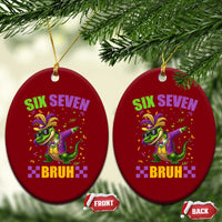Funny 67 Mardi Gras Alligator Ceramic Ornament Six Seven Bruh Mardigator Dabbing Crocodile