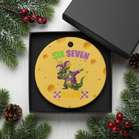 Funny 67 Mardi Gras Alligator Ceramic Ornament Six Seven Bruh Mardigator Dabbing Crocodile