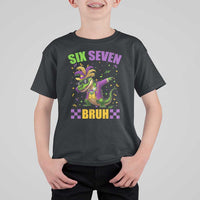 Funny 67 Mardi Gras Alligator T Shirt For Kid Six Seven Bruh Mardigator Dabbing Crocodile