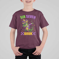 Funny 67 Mardi Gras Alligator T Shirt For Kid Six Seven Bruh Mardigator Dabbing Crocodile