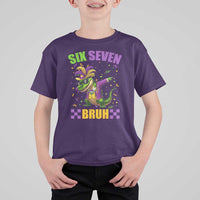 Funny 67 Mardi Gras Alligator T Shirt For Kid Six Seven Bruh Mardigator Dabbing Crocodile