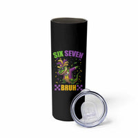 Funny 67 Mardi Gras Alligator Skinny Tumbler Six Seven Bruh Mardigator Dabbing Crocodile