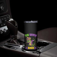 Funny 67 Mardi Gras Alligator Skinny Tumbler Six Seven Bruh Mardigator Dabbing Crocodile