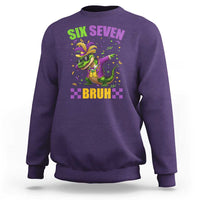 Funny 67 Mardi Gras Alligator Sweatshirt Six Seven Bruh Mardigator Dabbing Crocodile