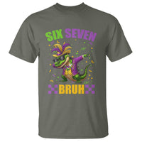 Funny 67 Mardi Gras Alligator T Shirt Six Seven Bruh Mardigator Dabbing Crocodile