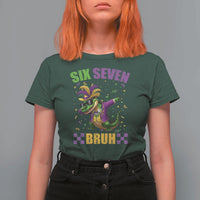 Funny 67 Mardi Gras Alligator T Shirt For Women Six Seven Bruh Mardigator Dabbing Crocodile
