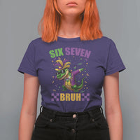 Funny 67 Mardi Gras Alligator T Shirt For Women Six Seven Bruh Mardigator Dabbing Crocodile