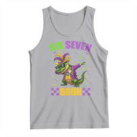 Funny 67 Mardi Gras Alligator Tank Top Six Seven Bruh Mardigator Dabbing Crocodile