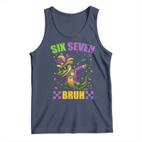 Funny 67 Mardi Gras Alligator Tank Top Six Seven Bruh Mardigator Dabbing Crocodile