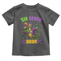 Funny 67 Mardi Gras Alligator Toddler T Shirt Six Seven Bruh Mardigator Dabbing Crocodile