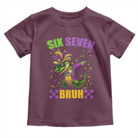 Funny 67 Mardi Gras Alligator Toddler T Shirt Six Seven Bruh Mardigator Dabbing Crocodile