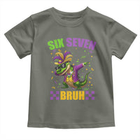 Funny 67 Mardi Gras Alligator Toddler T Shirt Six Seven Bruh Mardigator Dabbing Crocodile