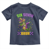 Funny 67 Mardi Gras Alligator Toddler T Shirt Six Seven Bruh Mardigator Dabbing Crocodile
