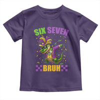 Funny 67 Mardi Gras Alligator Toddler T Shirt Six Seven Bruh Mardigator Dabbing Crocodile