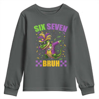 Funny 67 Mardi Gras Alligator Youth Sweatshirt Six Seven Bruh Mardigator Dabbing Crocodile