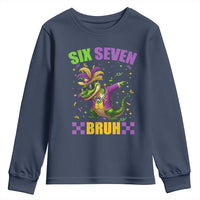 Funny 67 Mardi Gras Alligator Youth Sweatshirt Six Seven Bruh Mardigator Dabbing Crocodile