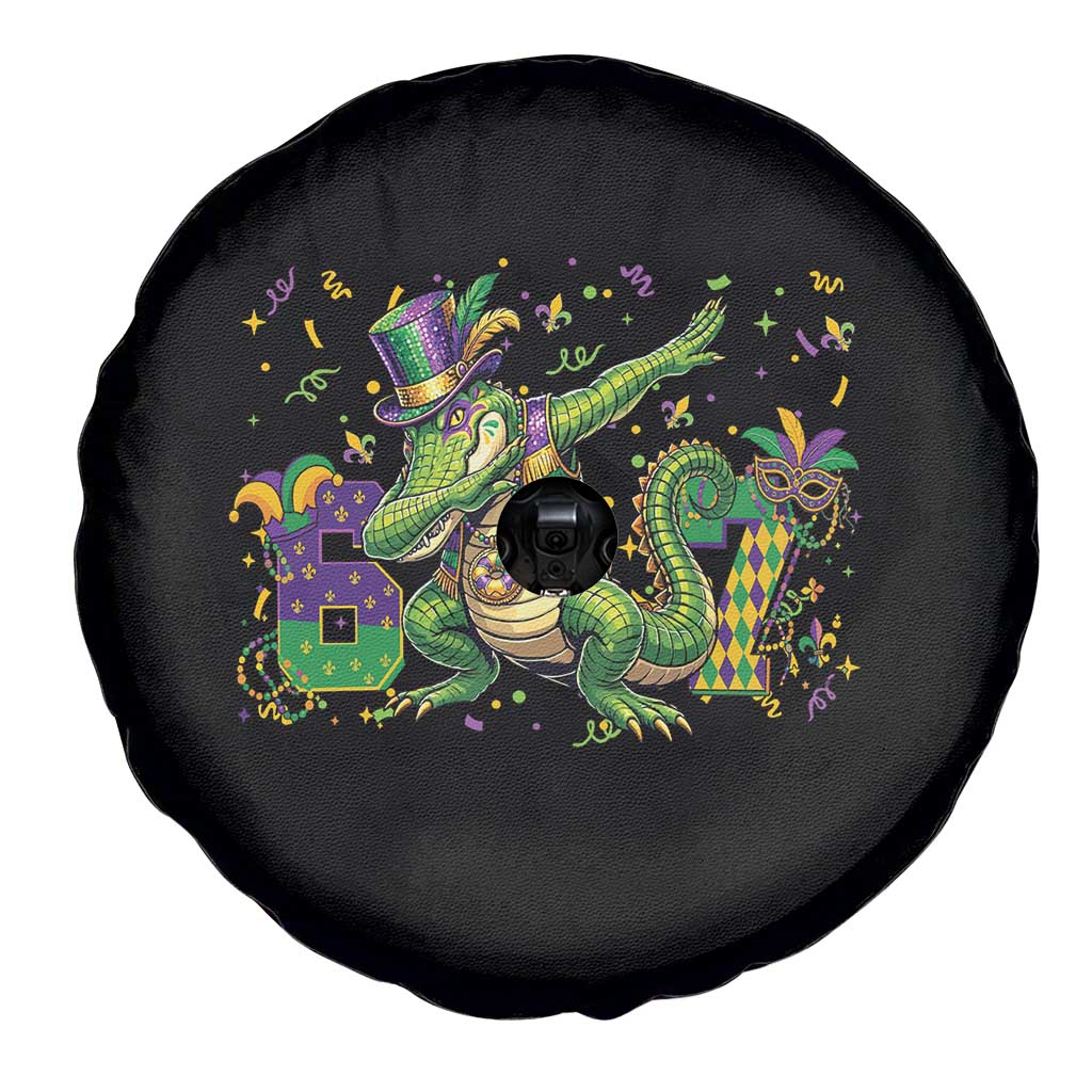 Funny Dabbing Alligator 67 Mardi Gras Six Seven Meme Spare Tire Cover
