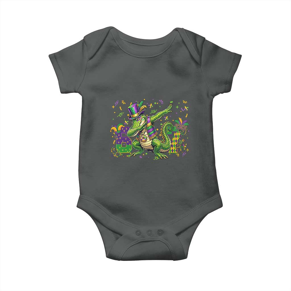 Funny Dabbing Alligator 67 Mardi Gras Six Seven Meme Baby Onesie