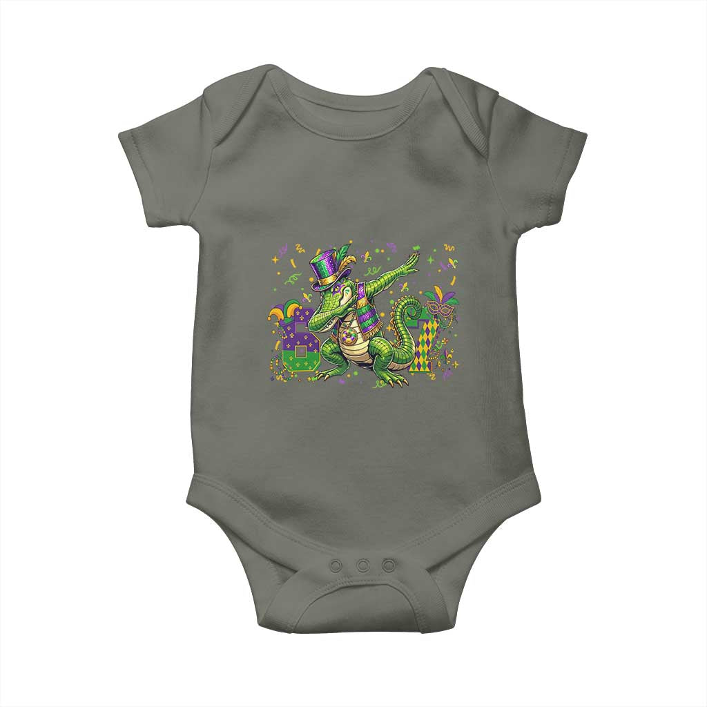 Funny Dabbing Alligator 67 Mardi Gras Six Seven Meme Baby Onesie