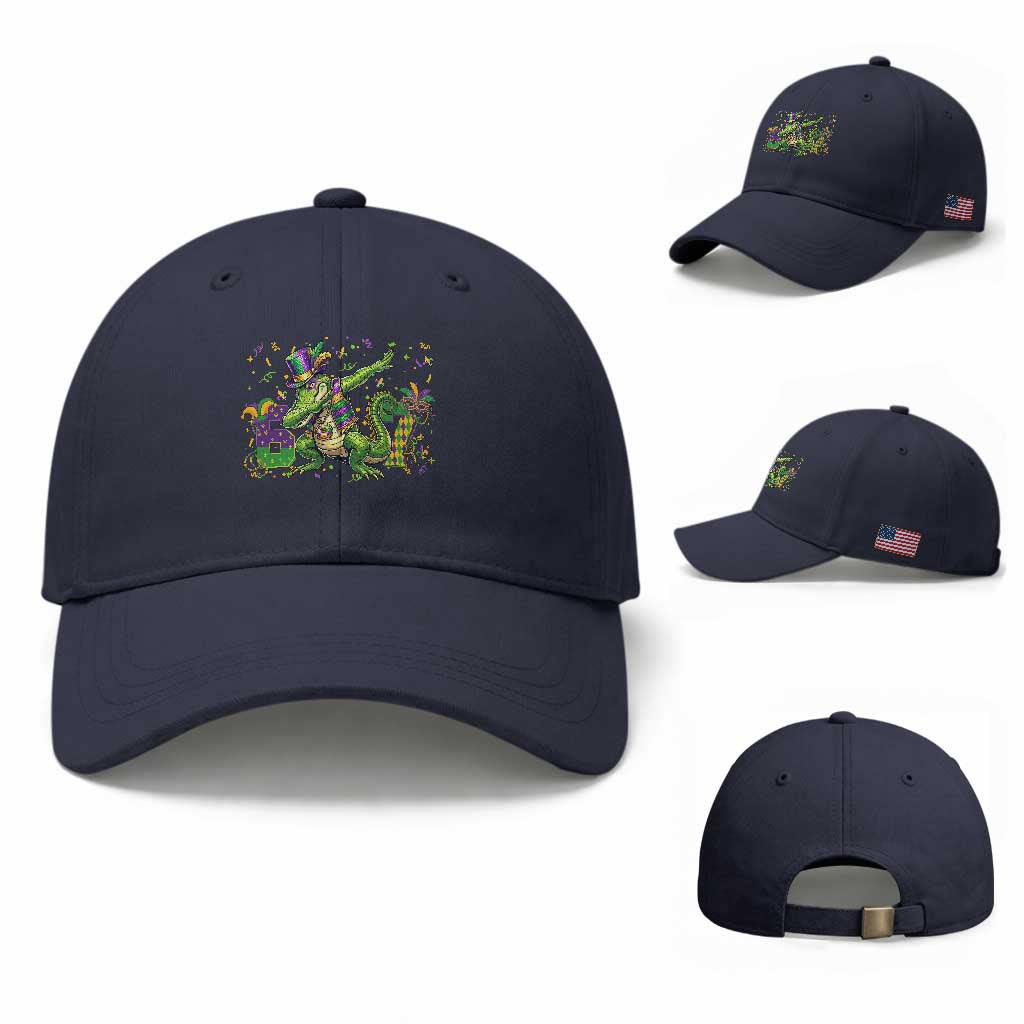 Funny Dabbing Alligator 67 Mardi Gras Six Seven Meme Baseball Cap