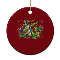 Funny Dabbing Alligator 67 Mardi Gras Six Seven Meme Ceramic Ornament