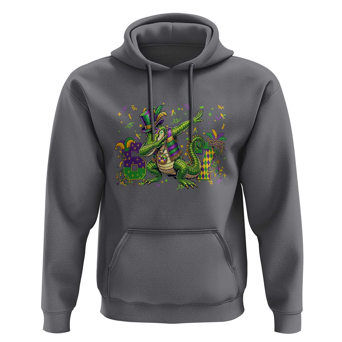 Funny Dabbing Alligator 67 Mardi Gras Six Seven Meme Hoodie