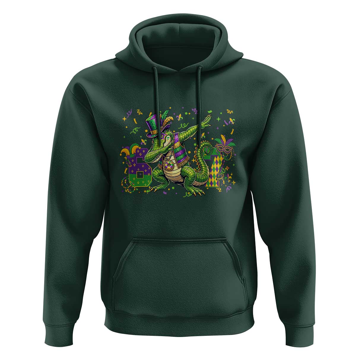 Funny Dabbing Alligator 67 Mardi Gras Six Seven Meme Hoodie