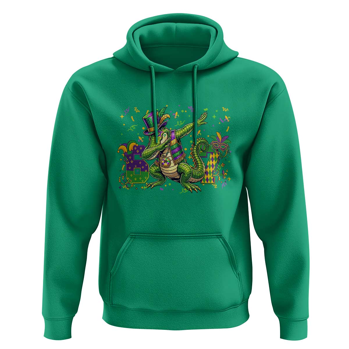 Funny Dabbing Alligator 67 Mardi Gras Six Seven Meme Hoodie