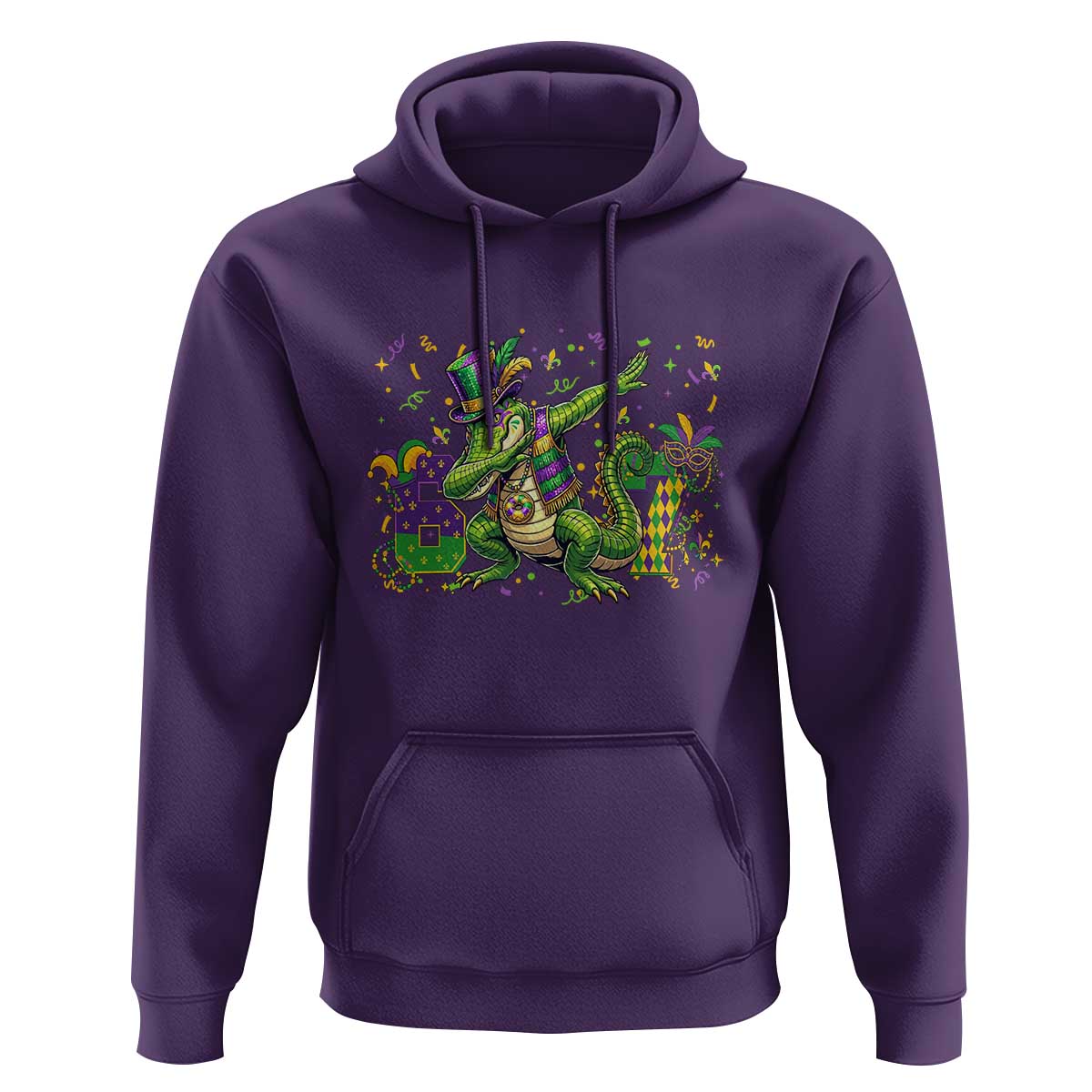Funny Dabbing Alligator 67 Mardi Gras Six Seven Meme Hoodie