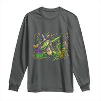 Funny Dabbing Alligator 67 Mardi Gras Six Seven Meme Long Sleeve Shirt