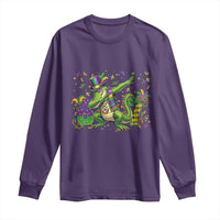 Funny Dabbing Alligator 67 Mardi Gras Six Seven Meme Long Sleeve Shirt