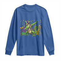 Funny Dabbing Alligator 67 Mardi Gras Six Seven Meme Long Sleeve Shirt