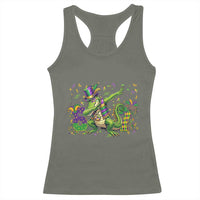 Funny Dabbing Alligator 67 Mardi Gras Six Seven Meme Racerback Tank Top