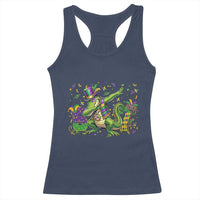 Funny Dabbing Alligator 67 Mardi Gras Six Seven Meme Racerback Tank Top