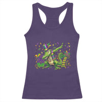 Funny Dabbing Alligator 67 Mardi Gras Six Seven Meme Racerback Tank Top