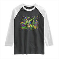 Funny Dabbing Alligator 67 Mardi Gras Six Seven Meme Raglan Shirt